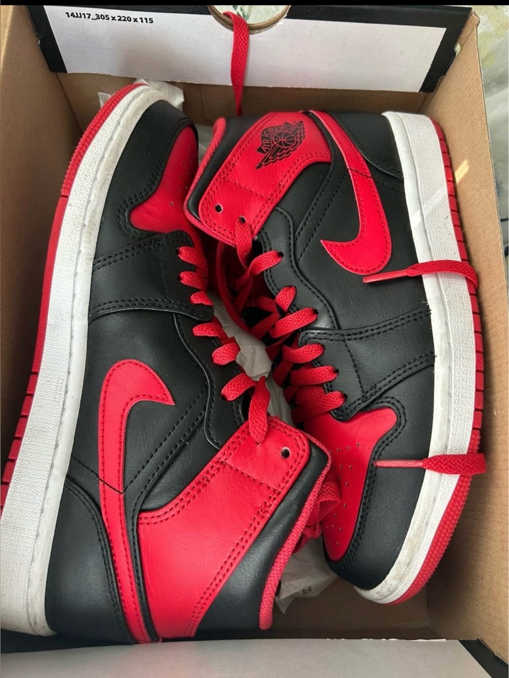 Jordan Kids Black and Red High-Top Sneakers